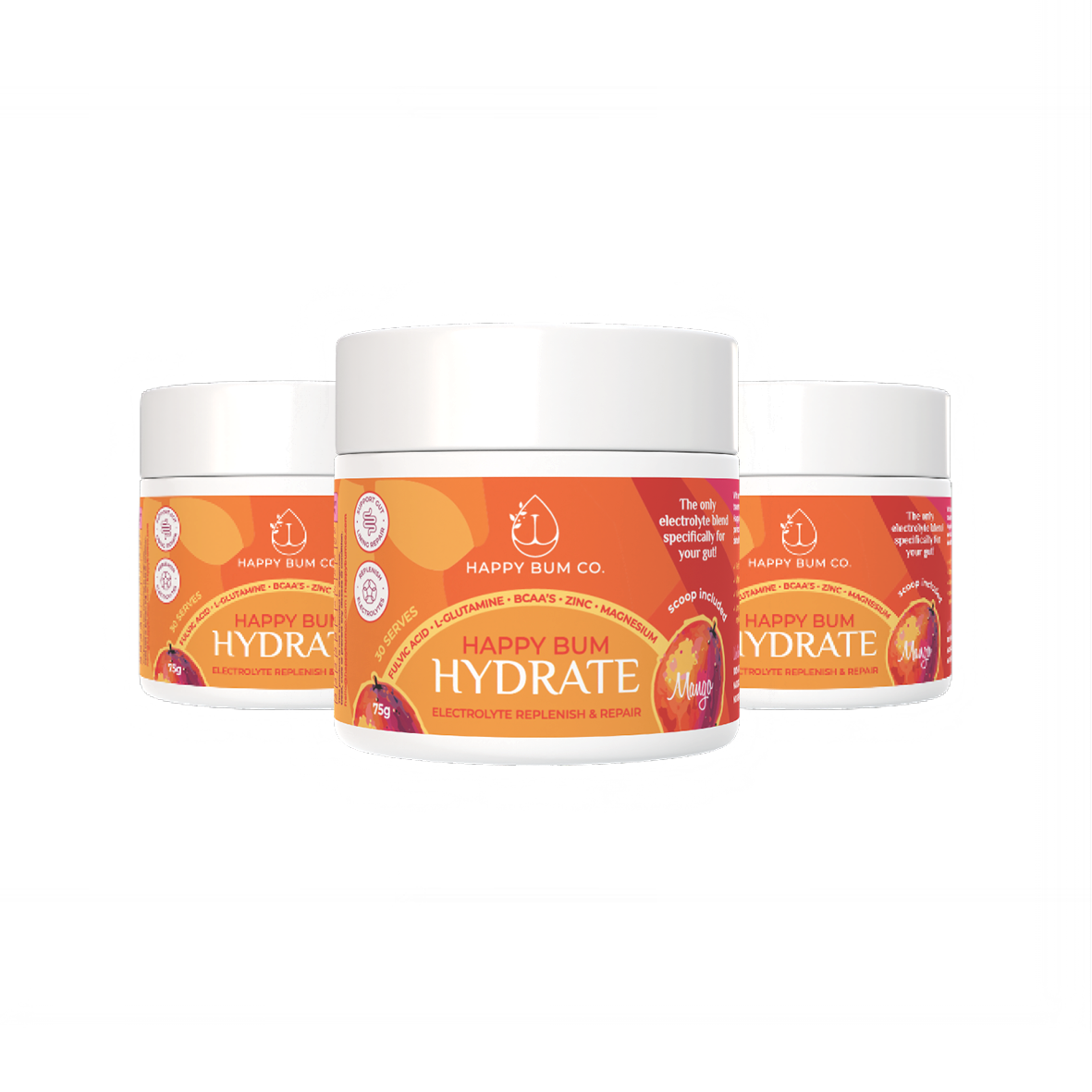 Happy Bum Hydrate x 3 - Electrolyte Replenish & Repair